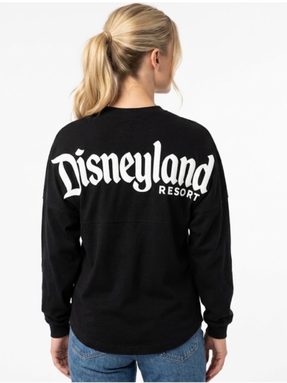 Disneyland Resort Black Spirit Jersey with White Disneyland Logo Print